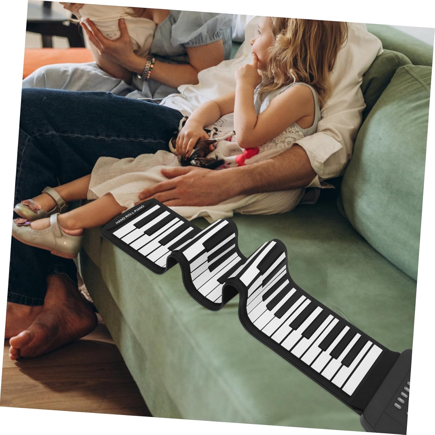 Yardwe Key Foldable Electronic Piano for Portable Hand Rolled Keyboard with Tones USB Connection Fun Music Learning and Entertainment