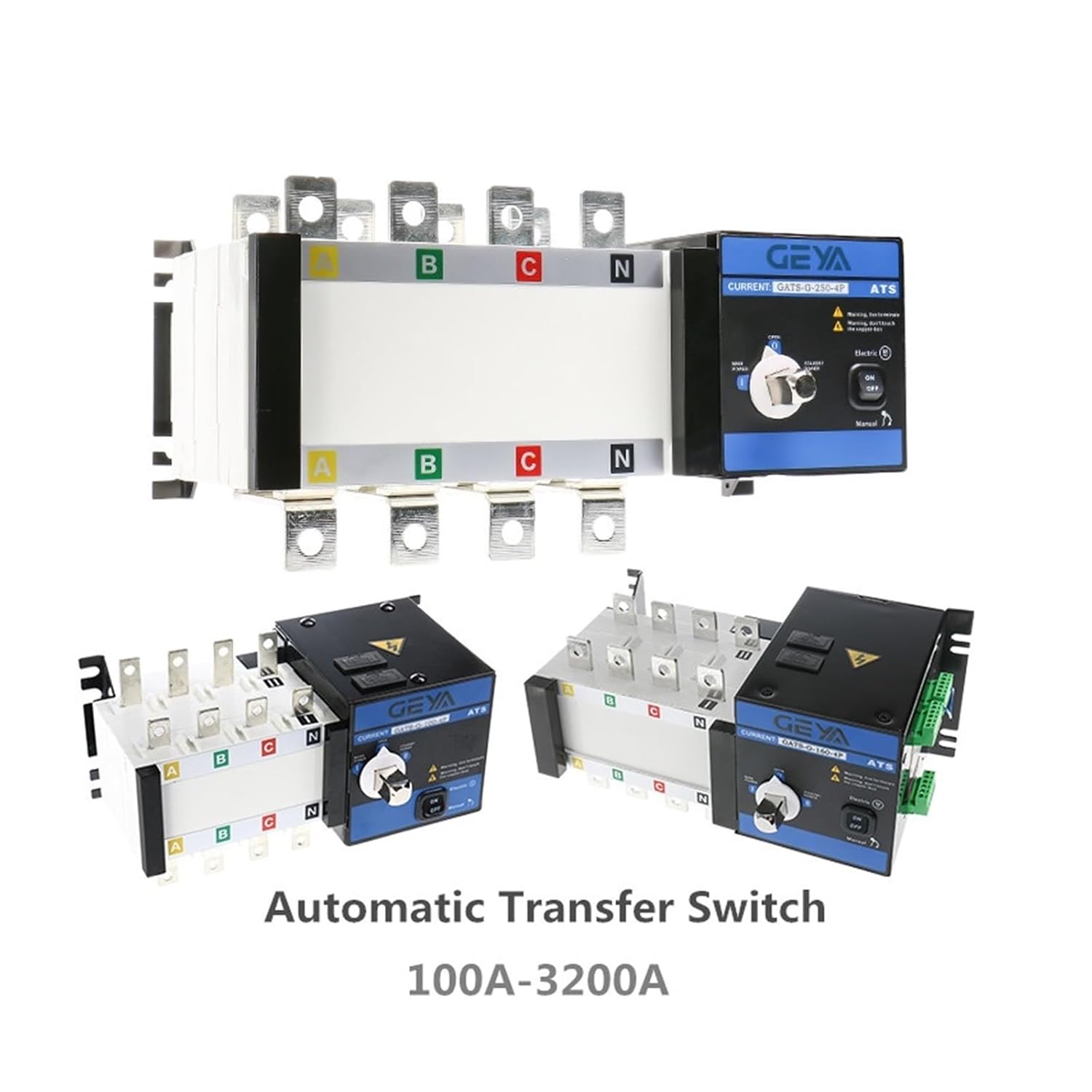 10pcs ATS PC Class Automatic Transfer Switch Generator Changeover Switch 3P 4P 160A AC400V Auto or Manual ATS 440V