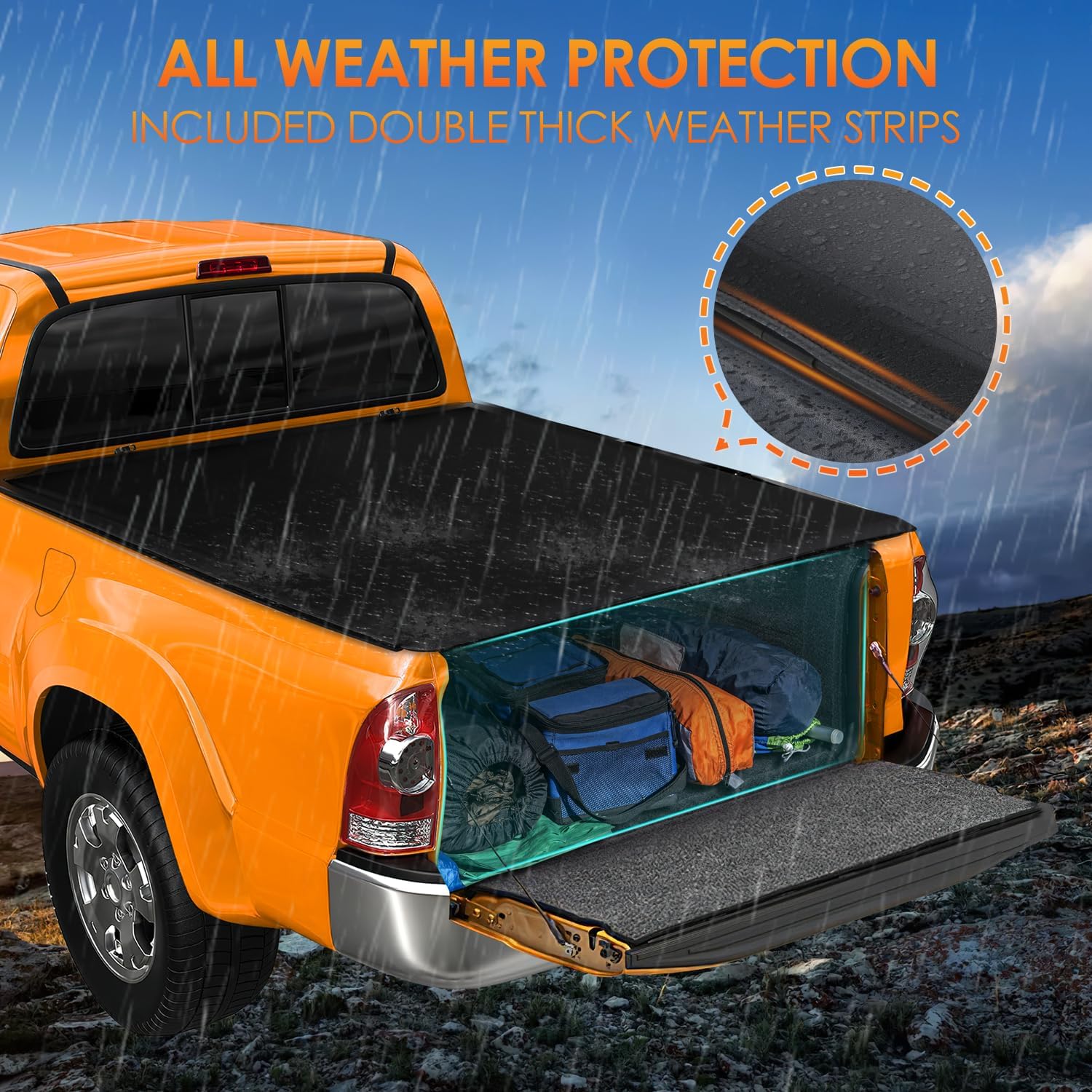 Nilight Soft Tri-fold Truck Bed Tonneau Cover Compatible with Toyota Tundra 2014 2015 2016 2017 2018 2019 2020 2021-5.5ft