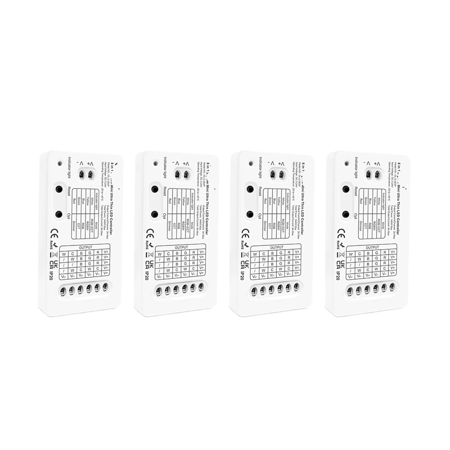 5-in-1 3.0 Mini RCT LED Light Strip Controller Pro(3A Per Channel,4PCS Mini 5 in 1)