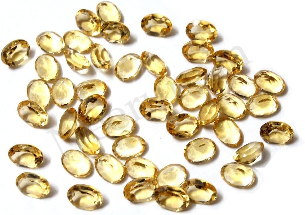 Neerupam Collection Golden-Yellow Color Natural African Citrine AA Quality 9x7 mm Size Faceted Oval Shape Loose Gemstones