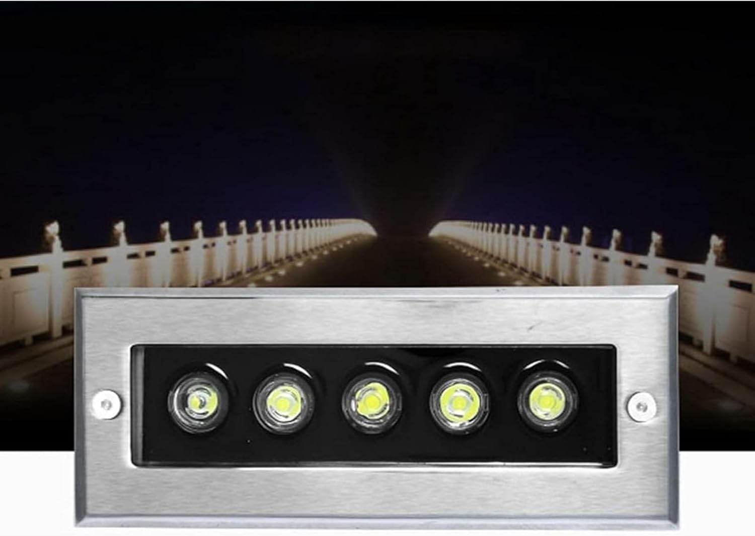 Underground Light LED - Rectangular Outdoor IP66 Waterproof LED Underground Light Strip, AC220V Embedded Outdoor Long Strip Pond Downlight, Suitable for Garden, Lawn, Garage Lighting