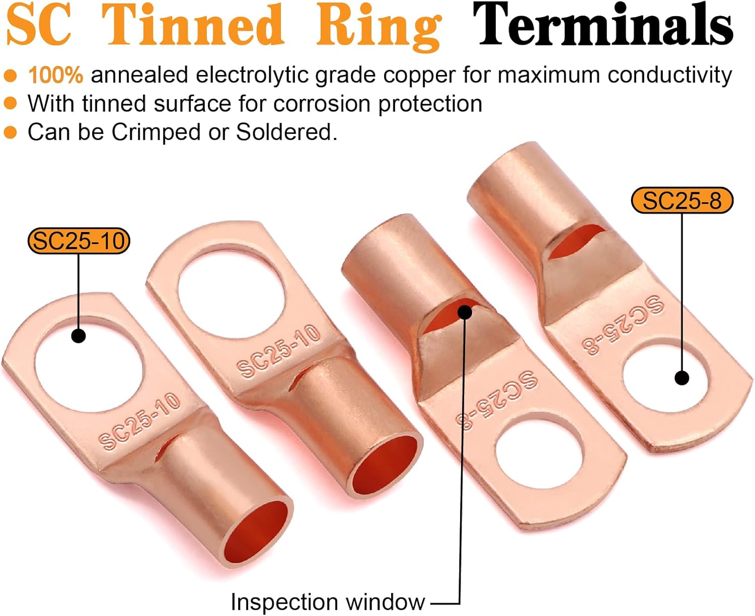 4 Gauge Wire Copper Clad Aluminum CCA 100FT Black/Red with 4ga lugs and Heat Shrink Tube - Battery Power/Ground Cable,Car Audio Speaker,RV Trailer Amp Wiring kit