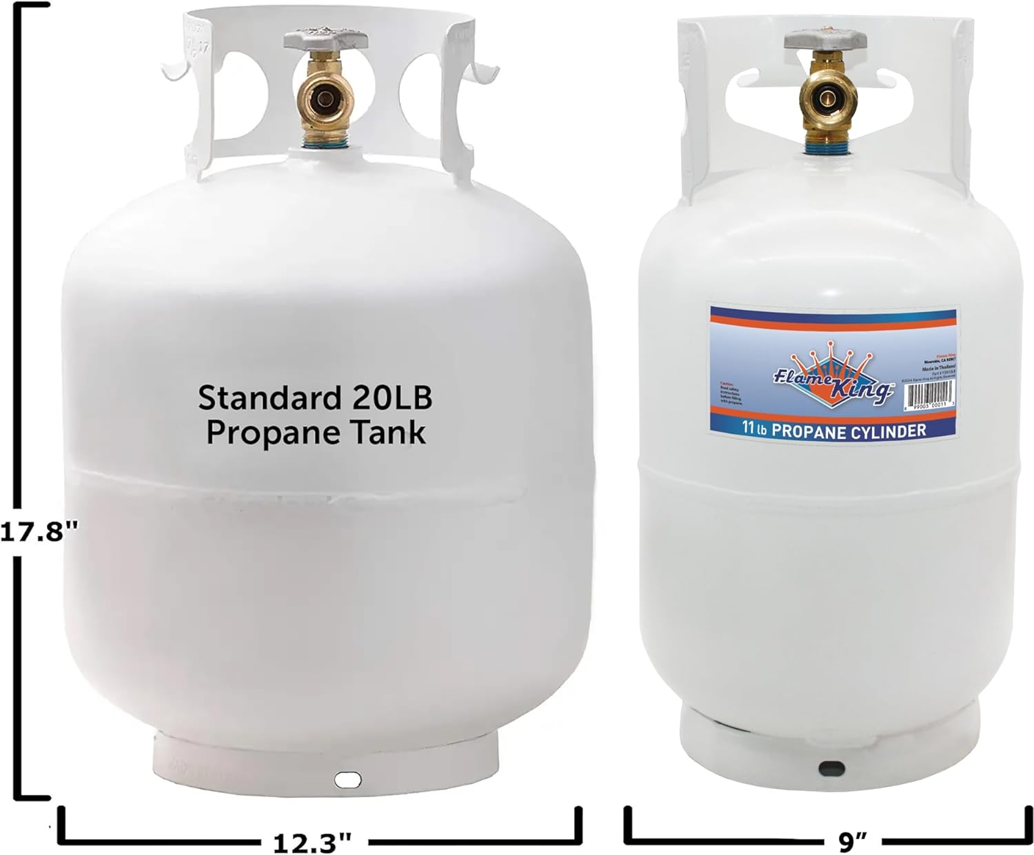 Flame King 10LB Steel Propane Tank Cylinder with Type 1 Overflow Protection Device Valve, Great for Camping, Fire Pits, Heaters, Grills, Overlanding, White