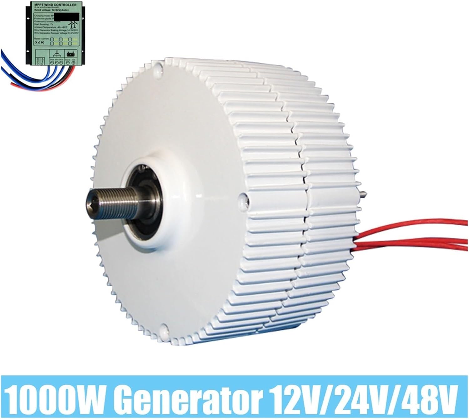 Wind Turbine Generator Kit,Turbine Low Speed 1000W 12V 24V 48V for Water Conservancy and Wind Power Household Low Starting Speed for Home(with Base,12V_1KW)