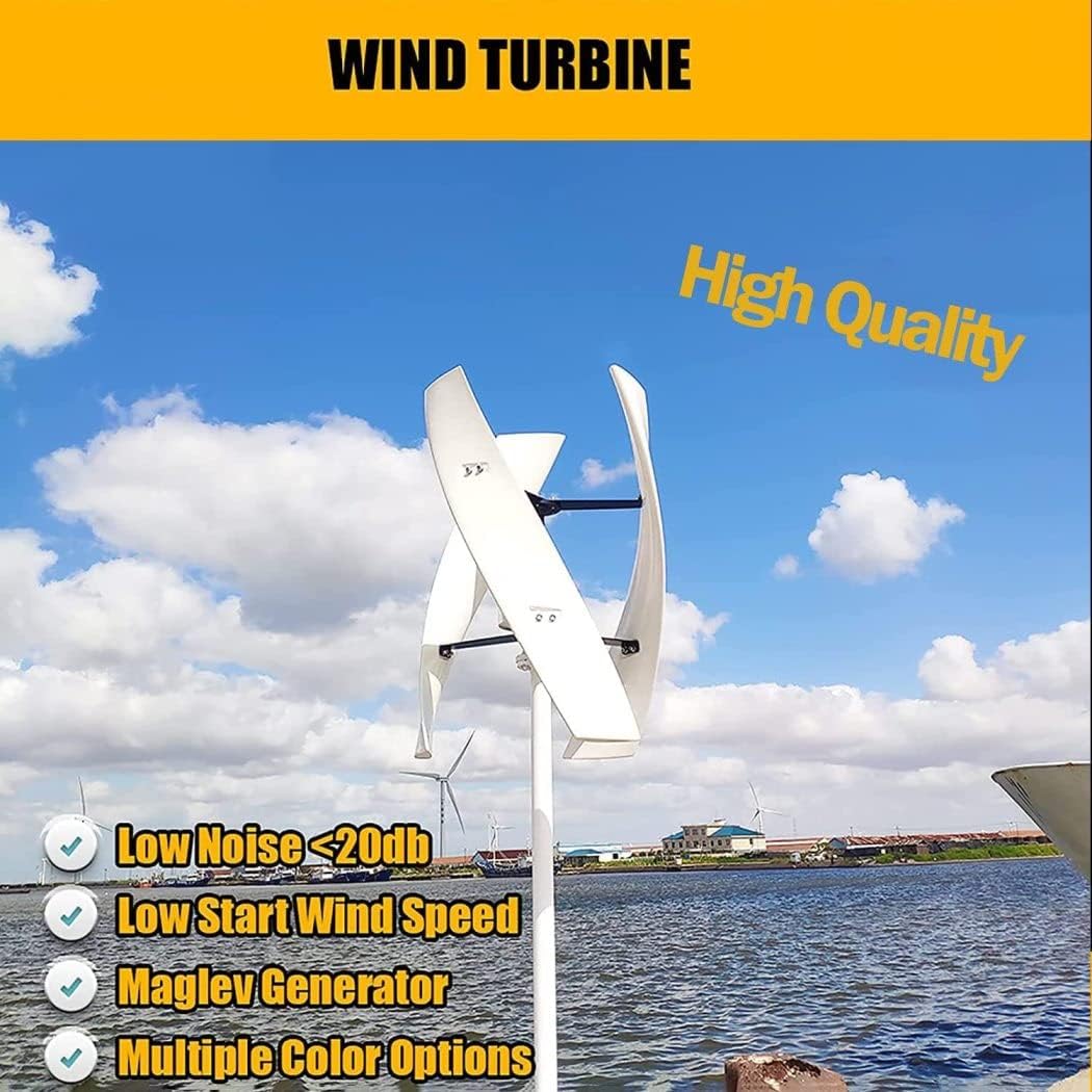 LiuSj JUnSt 10000W Wind Turbine, No Noise Vertical Magnetic Levitation Upright Wind Turbine, 12V-220V with Waterproof Charge Controller 3 Blades Wind Turbine for Home Camping,24v