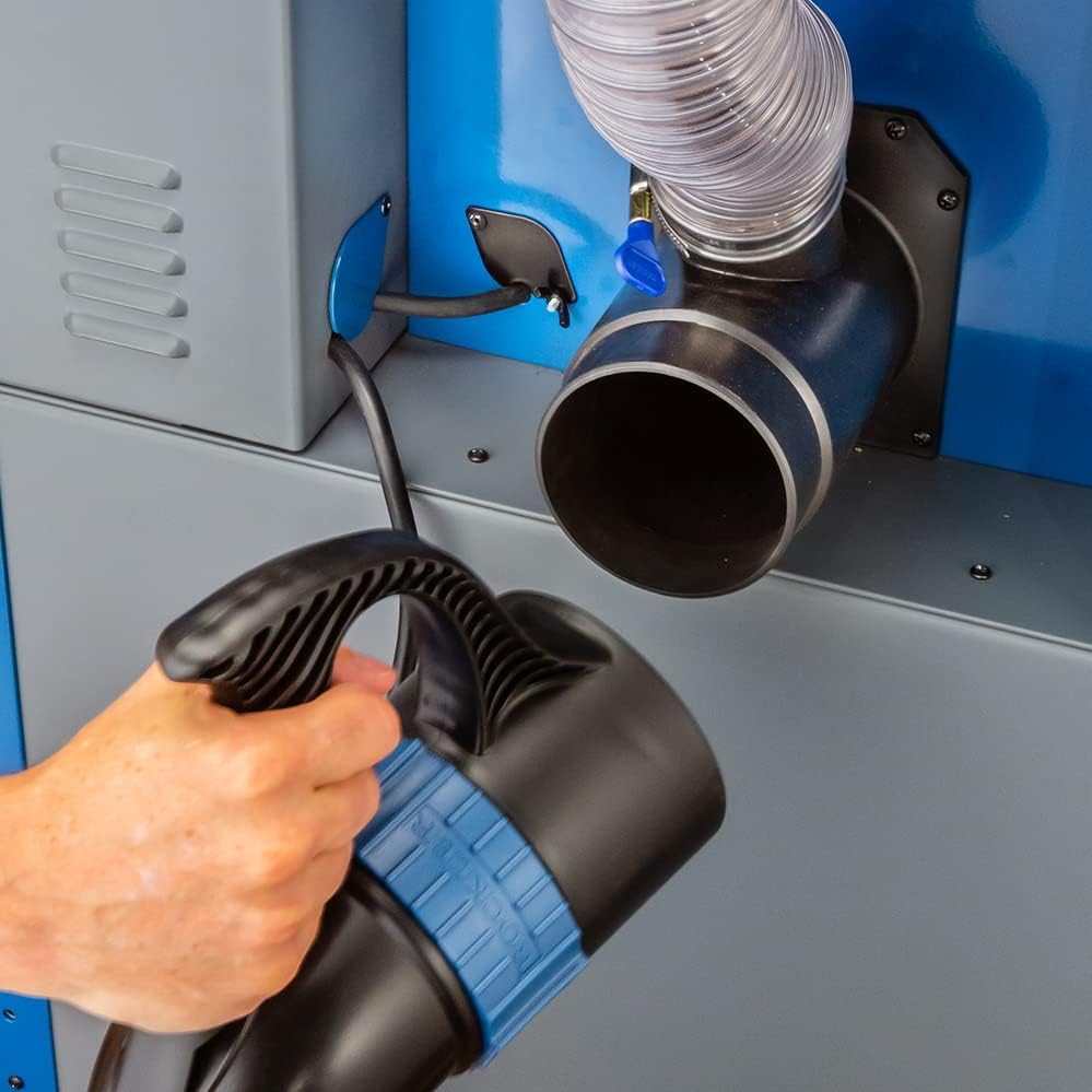 Steel Router Table Cabinet w/Router Dust Collection Box, Swivel Casters, Dual Dust Port & More - Steel Cabinet Holds Router Accessories, Bits, & More - Woodworking Tool Storage