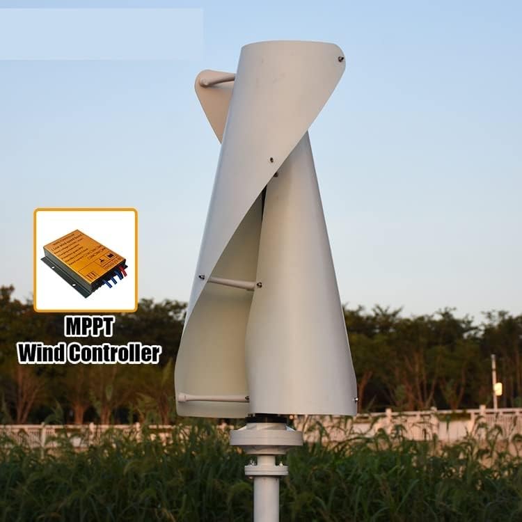 Wind Turbine Generator Kit, Windmill Energy1000W 12v 24v 48v Vertical Wind Turbine Generator High Efficiency With Controller For Hybrid Solar Wind System for Hybrid Solar Wind System(With Controller,1