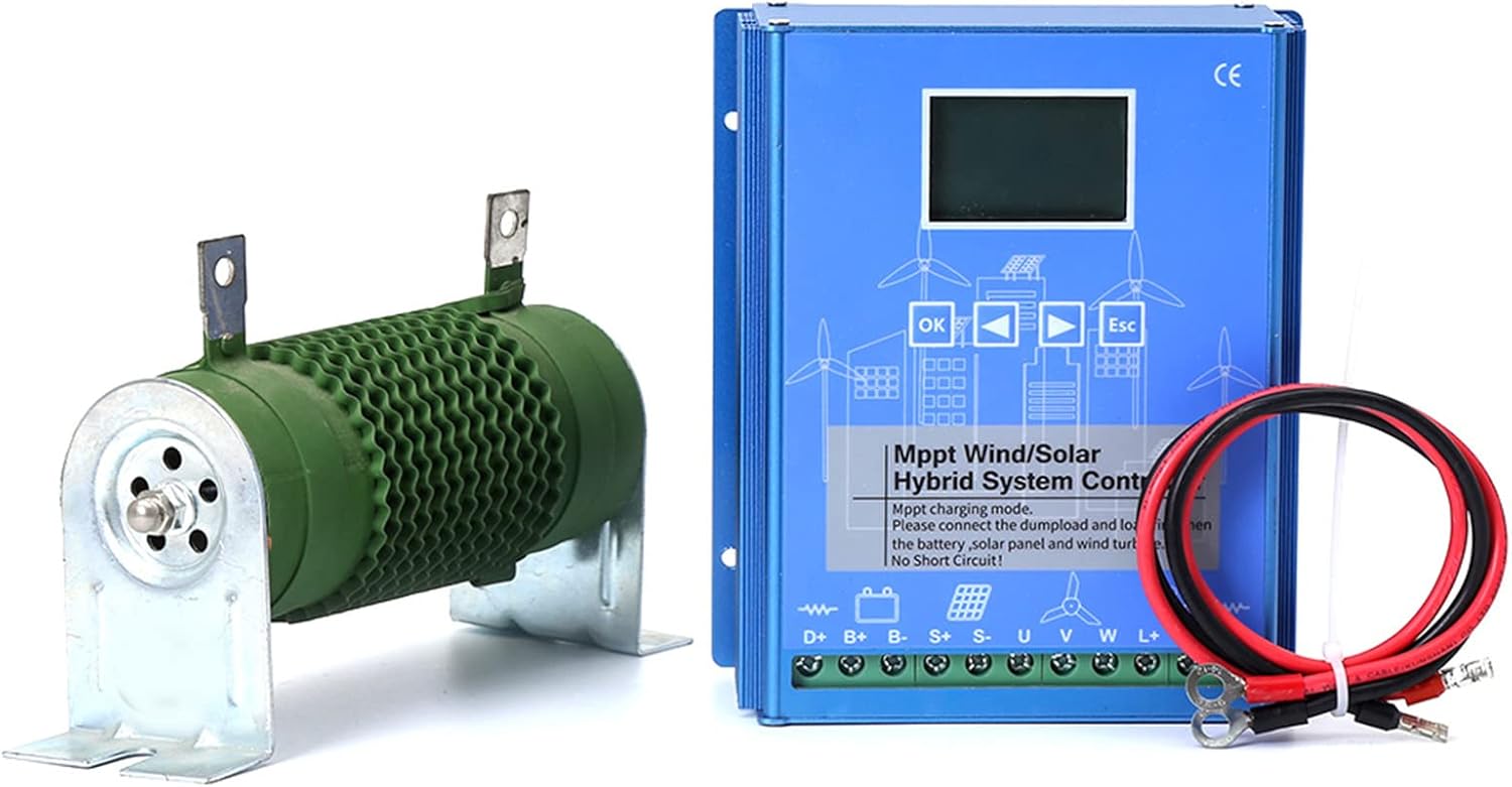 14000W with Dump Load Wind Solar Hybrid System MPPT Charge Controller, Wind Turbine Solar Panel 12V 24V Auto 48V(Blue),12v