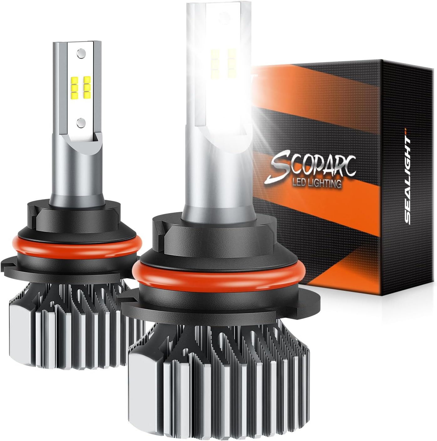 SEALIGHT 9007 Fog Bulb,Combo Pack - Super Bright 6500K White, Plug and Play Installation, Fanless Design, Non-Polarity Fog Lights, Powersports Lighting Accessories ，2 pack