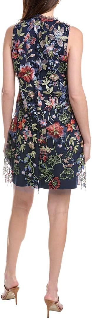 Anne Klein Womens Embroidered Shift Dress