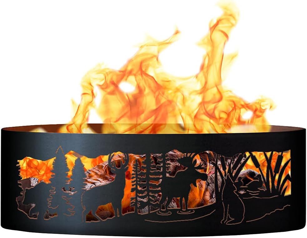 PD Metals MG00960 Moonlight Gathering Unpainted 12 in. Tall 60 in. Diameter Outdoor Fire Ring - 60 x 60 x 12 in. - Rustic Black Color