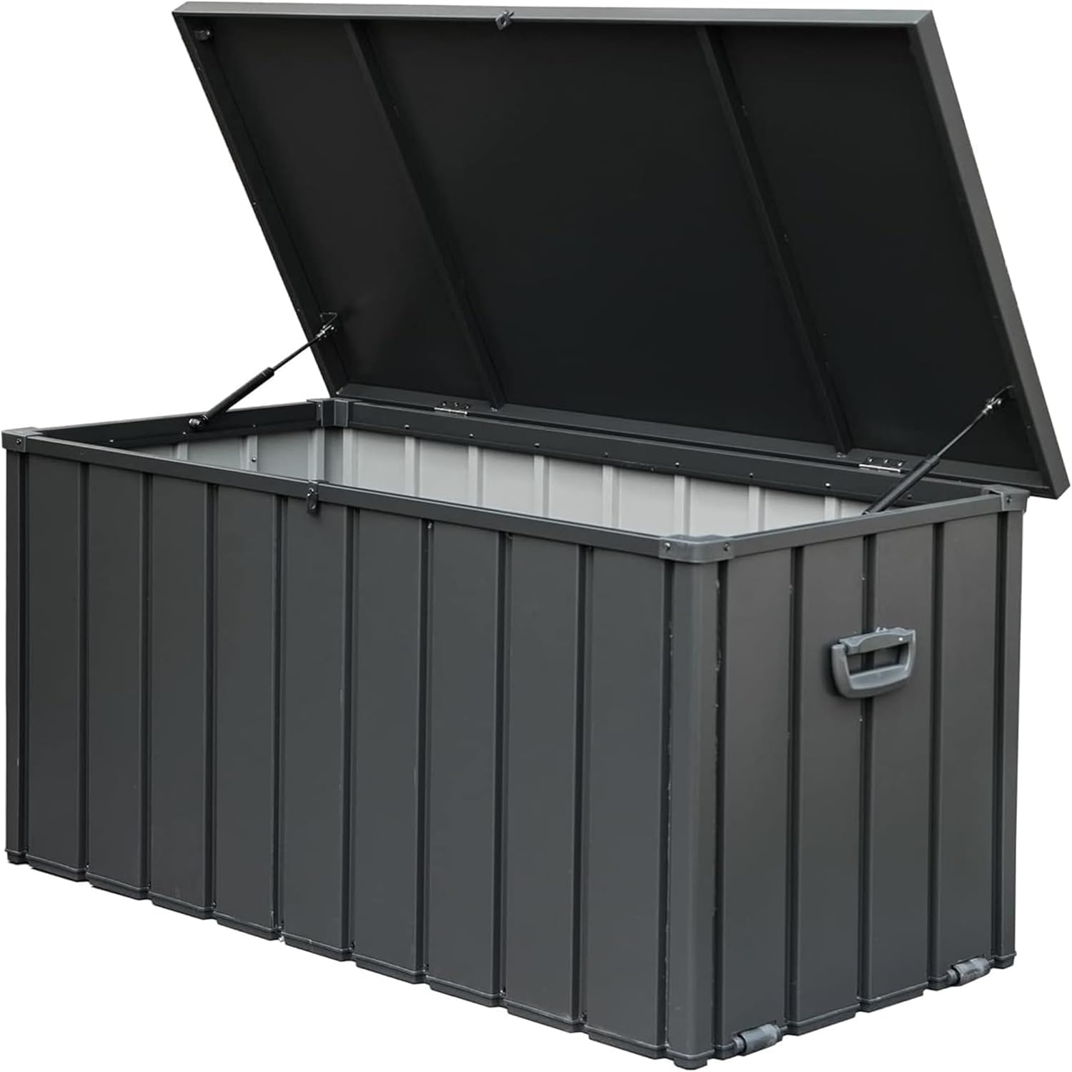 100/160/200 Gallon Outdoor Storage Deck Box Waterproof - Large Patio Storage Bin for Outside Cushions, Throw Pillows, Garden Tools, Lockable(200 Gallon (Dark Gray))