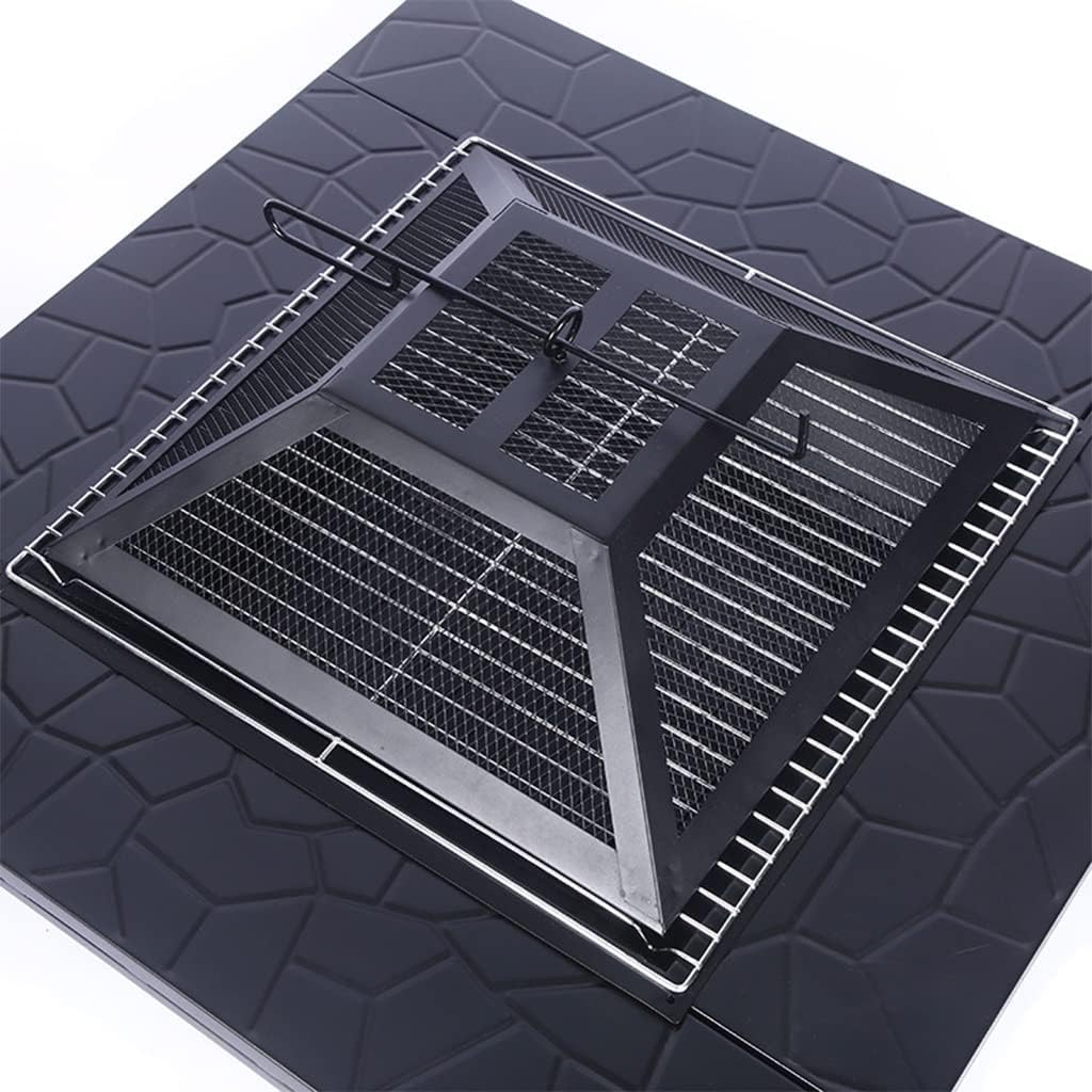 Suqre Metal Tabletop Fire Pit, Outdoor Wood Burning Firepit Heating and BBQ Grill Dual-use, Perfect for Garden Backyard Xmas Patio