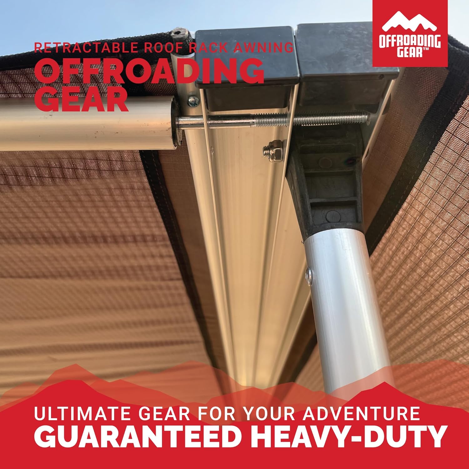 Offroading Gear 4x4 Accessories| Roof Rack Awning (Retractable) W/Free Side Extension | 6.5' x 6.5'| for SUV| RV| Jeep| Truck| Van| Car| Etc.