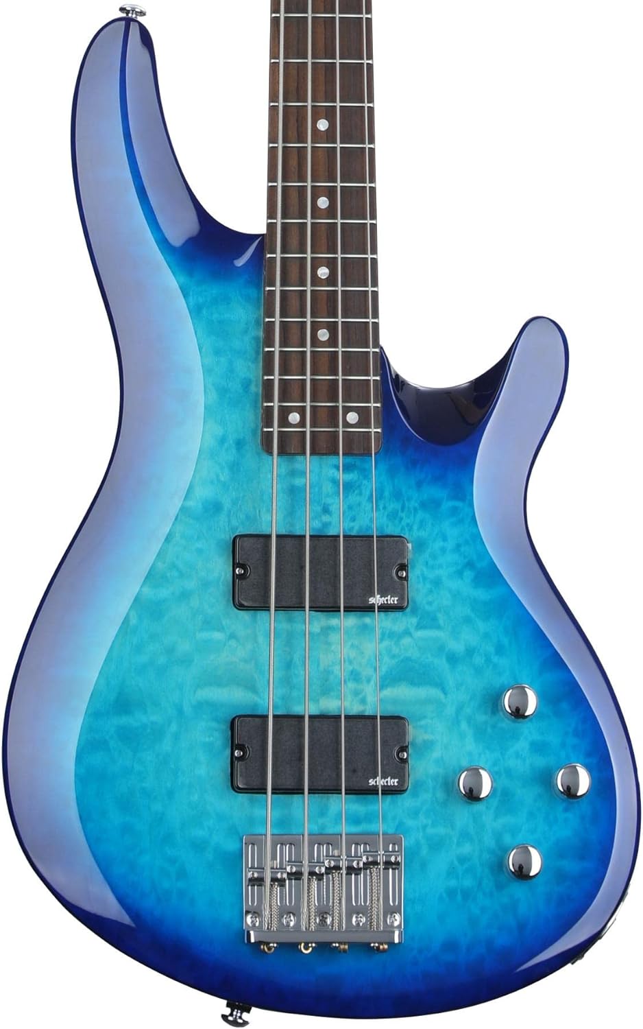 Schecter C-4 Plus Bass Guitar - Ocean Blue Burst