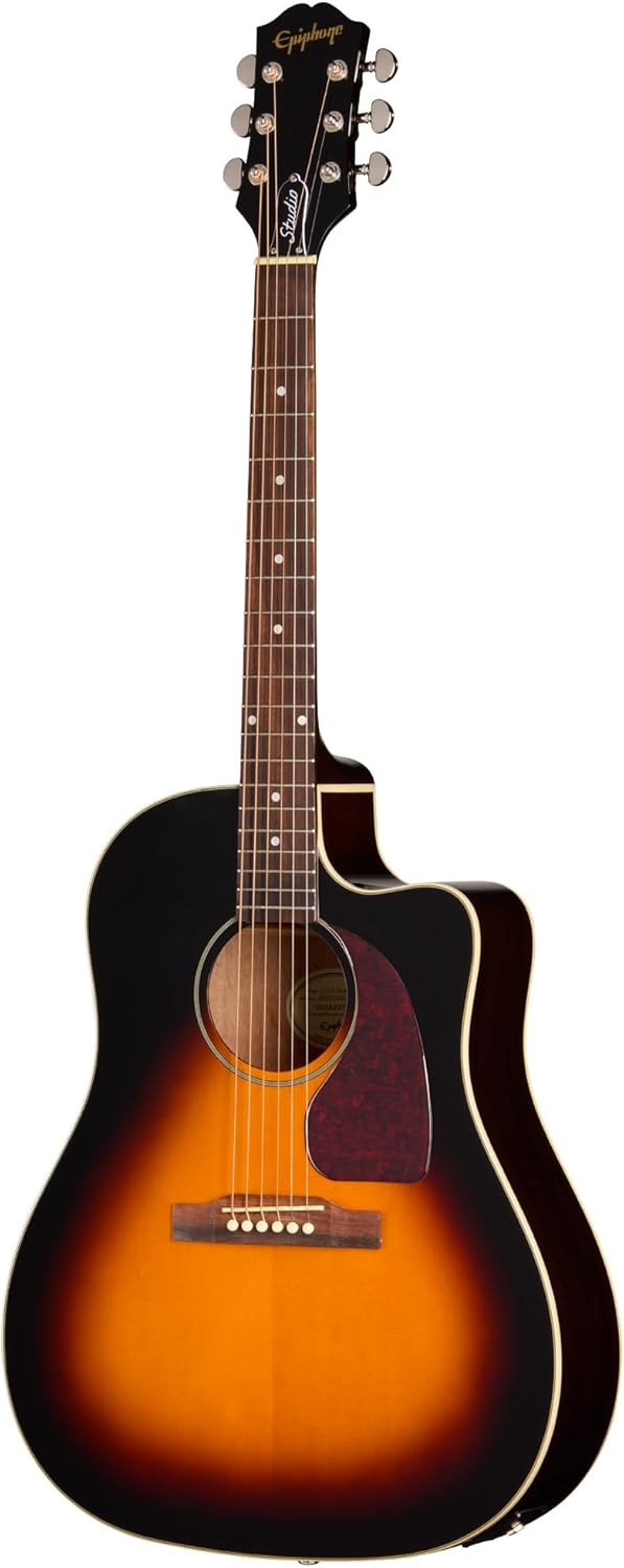 Epiphone J-45 Studio EC Acoustic Electric, Vintage Sunburst with Bag