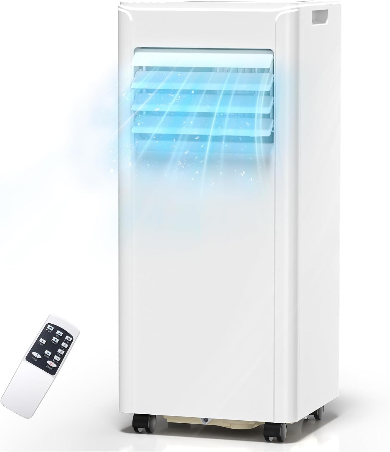 ZAFRO 8000 BTU Portable Air Conditioner Cools up to 350 Sq. Ft., Remote Control, LED Display, 3-in-1 Modes Portable AC Units with Window Kits for Bedroom, Home, Dorm, Office, White