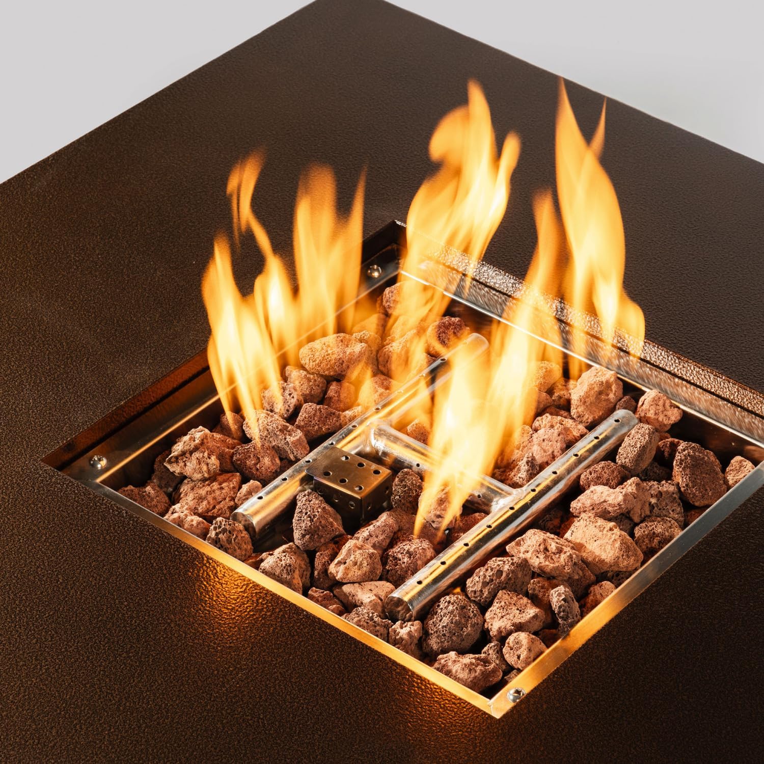 28-Inch Propane Fire Table with Stainless Steel Lid: Create a Cozy Gathering Spot
