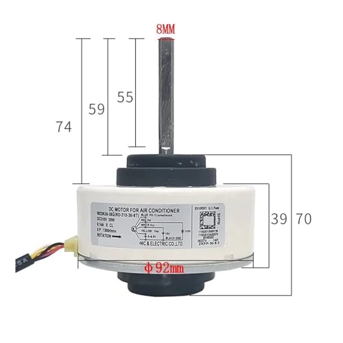 Compatible for Midea WZDK30-38G (RD-310-30-8T) 30W,Air Conditioning DC Indoor Unit Fan Motor