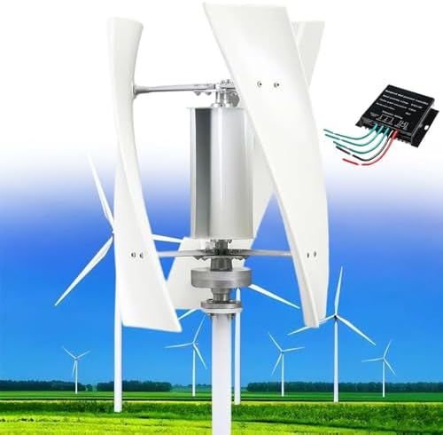14000W Vertical Wind Turbine Generator Kit with MPPT Controller - Efficient 12V/24V/48V/110V/220V Renewable Energy Solution for Home Power Generation, White