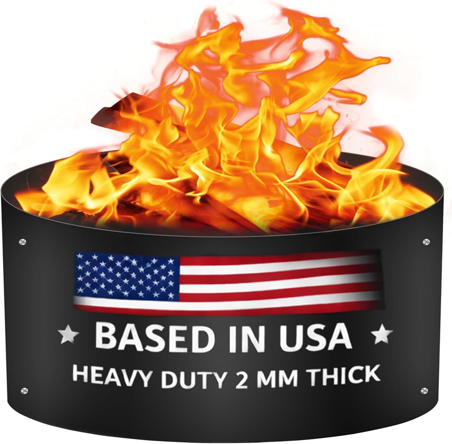 Fire Rings for Outdoors Heavy Duty – fire Pit Ring 48 inch – No Bottom Round DIY fire Pit Liner - Above or In-Ground fire Ring for Outdoor Garden Patio Camping Bonfire