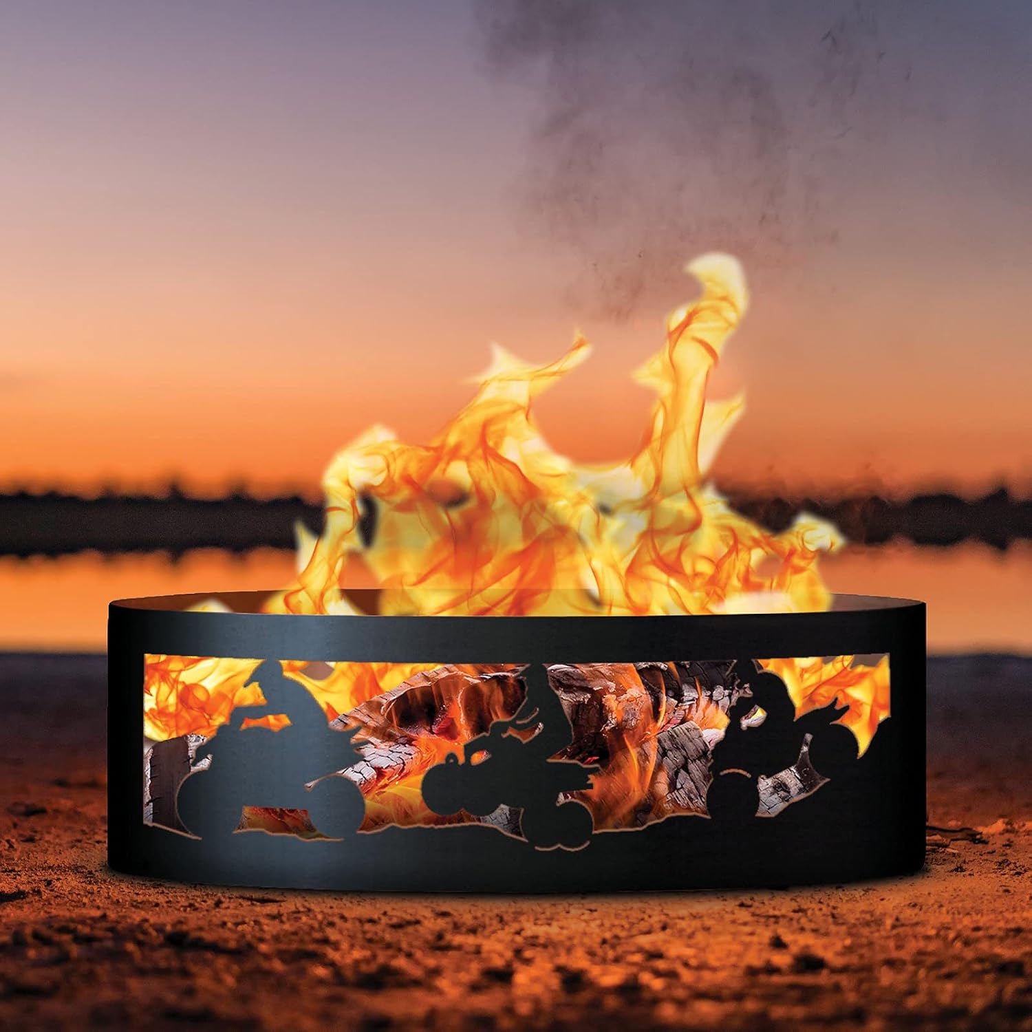 PD Metals ATV01337 ATV Unpainted 12 in. Tall 37 in. Diameter Outdoor Fire Ring - 37 x 37 x 12 in. - Rustic Black Color