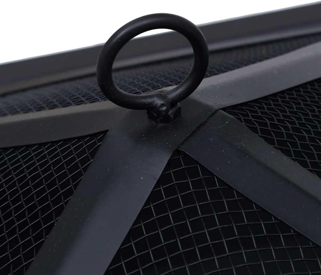 Fire Pit Outdoor Patio Table, Portable Wood Burning Grill, 16.5