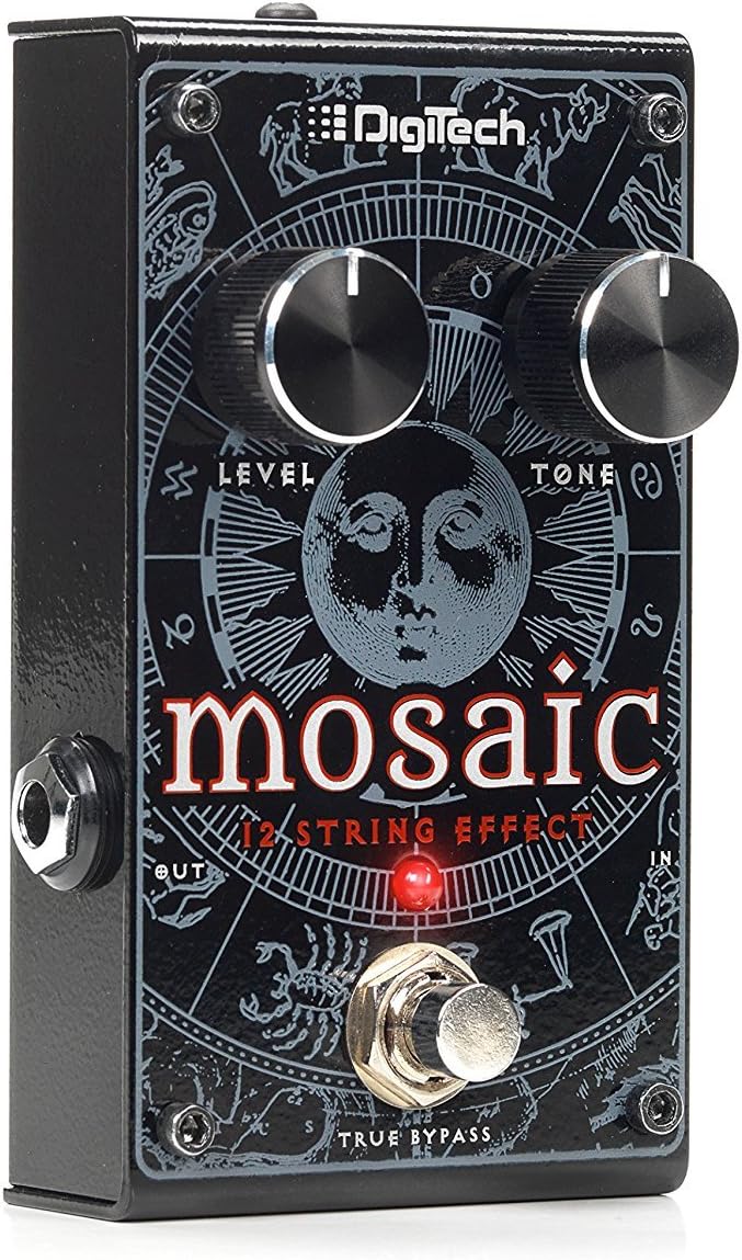 Digitech MOSAIC 12-String Effect Pedal Bundle with 9V Power Supply, Patch Cable, and Dunlop PVP101 Pick Pack