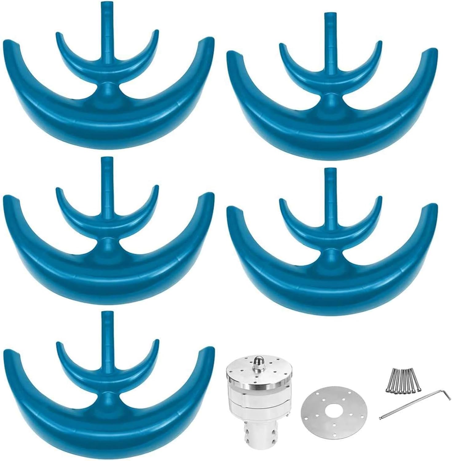 48V,BAOJUHUIKANG 1500W-3500W Vertical Wind Turbine Electricity Set 5 Blade Horizontal Wind Power Generator Kit for Boat, Marine, Monitoring 12V/24V/48V/220V
