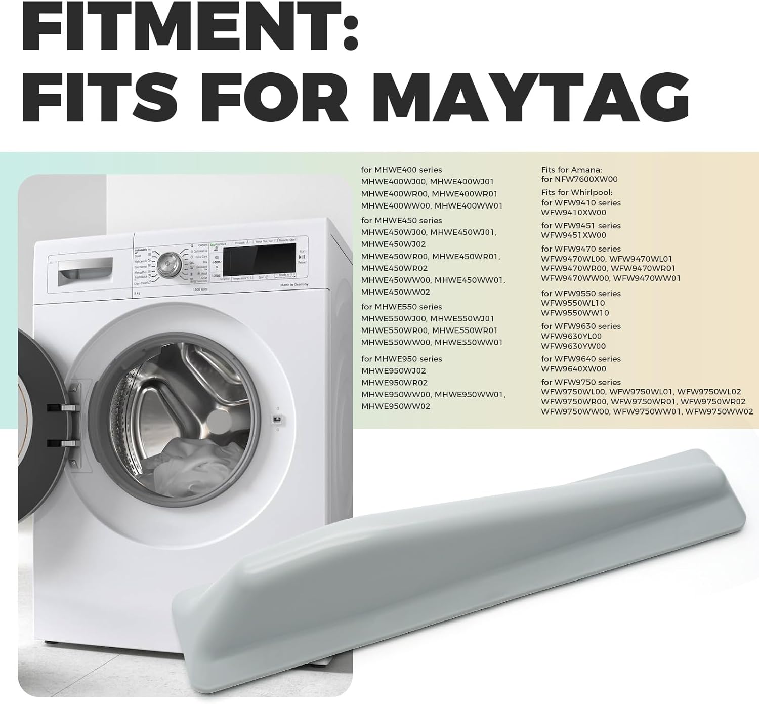 3 PACK WPW10283356 Washer Drum Baffle Compatible with Whirlpool Maytag Amana, Front Load Washer Drum Baffle Replacement Replaces W10283356 AP6018619 PS11751921