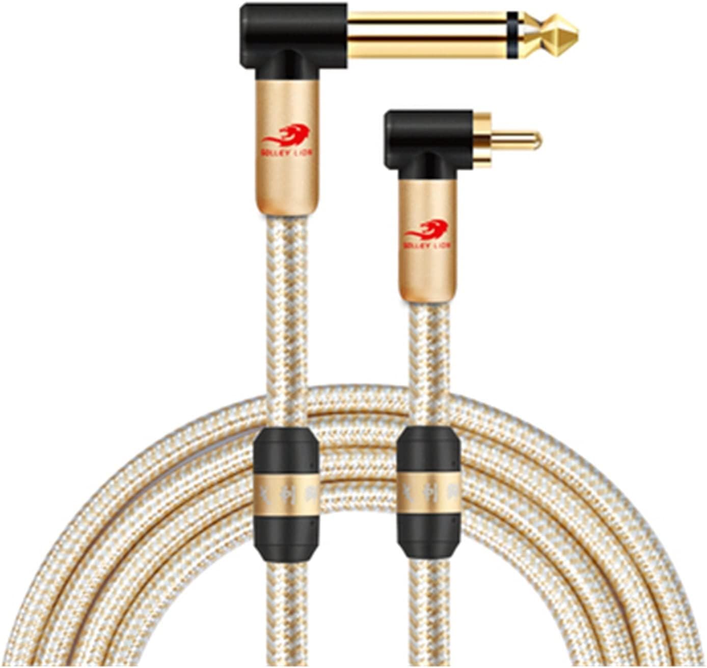 6.35mm 1/4'' Output Male Cable for Mixer Amplifier Keyboard Guitar Shielded Cords Guitar Interface Audio Cable (Color : D, Size : 3m)