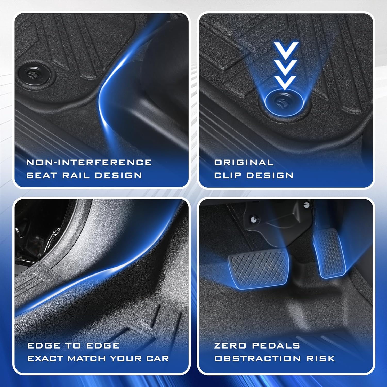 Car Floor Mats & Truck Bed Liner for Ford Maverick 2022-2024 2025 2026 Accessories,TPE All Weather Protection Floor Mats,Custom Fit 1st&2nd Row Car Floor Liners Set