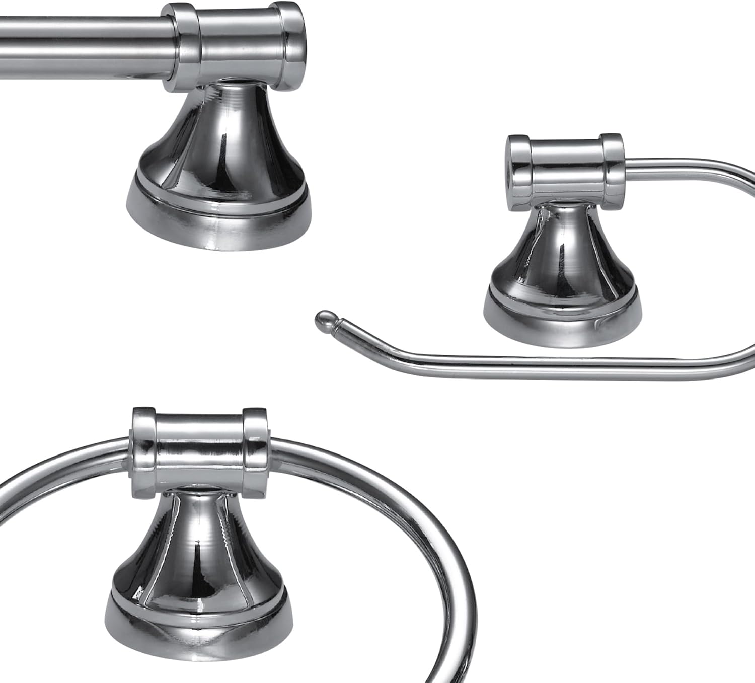 GLOBE Electric 51234 5-Piece All-in-One Bathroom Set, Chrome, 23