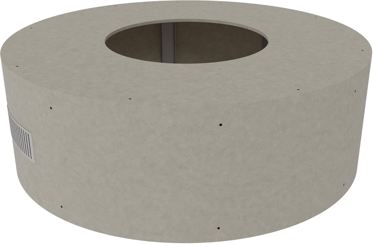Ready-to-Finish 45-in Round x 18-in Concrete Fire Pit Kit for Outdoor Patio – Customizable Gas or Wood Burning Base – DIY & Contractor Friendly – Fits 25-in Burner or Breeo Zentro Insert