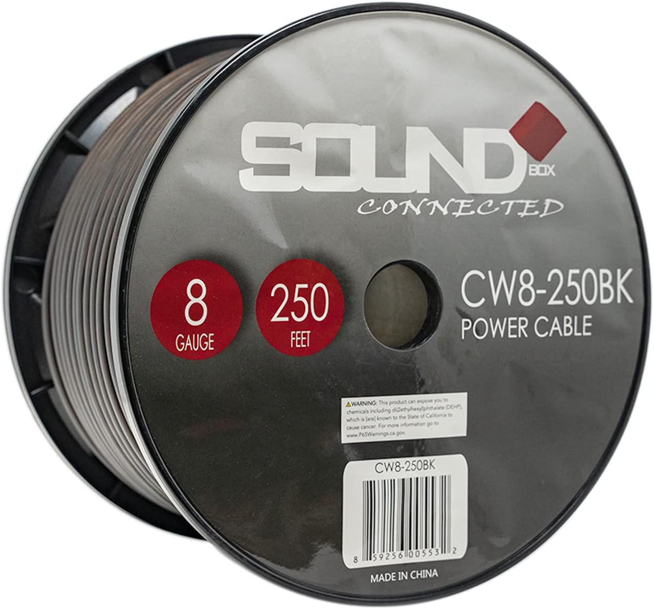 SoundBox 8 Gauge Amplifier Wire Power/Ground 8 Ga Amp Wire 250 Feet Spool Cable