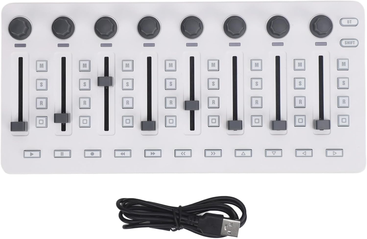 MIDI Controller Mixer, 8 Push Buttons Keyboard Controller43 Control Keys 8 Knobs USB MIDI Mixing Console