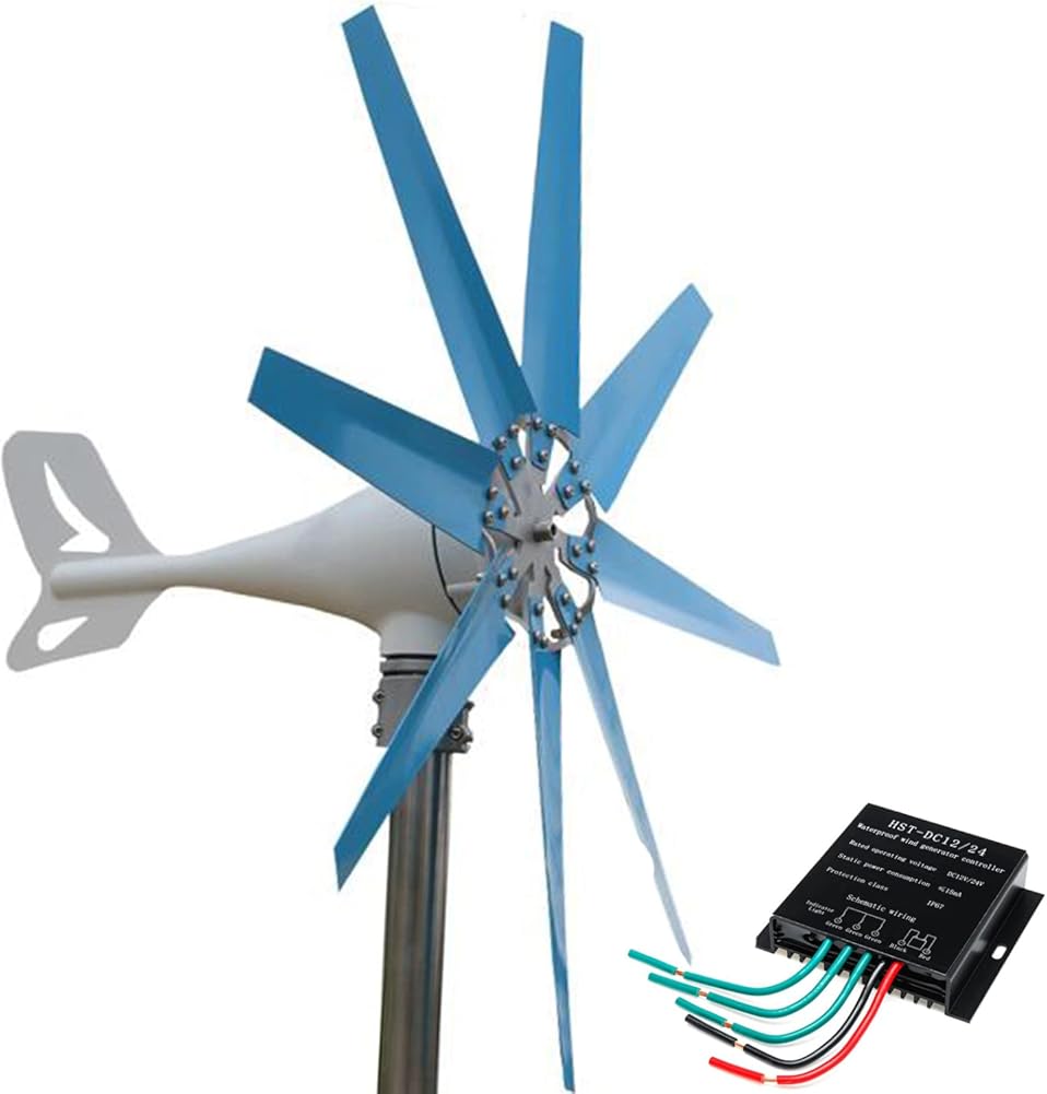 14000W Wind Turbine Generator Kit - 8 Blades, Charge Controller, High Efficiency Wind Power System for Marine, RV, Home, Off-Grid (12V/24V/48V/220V)