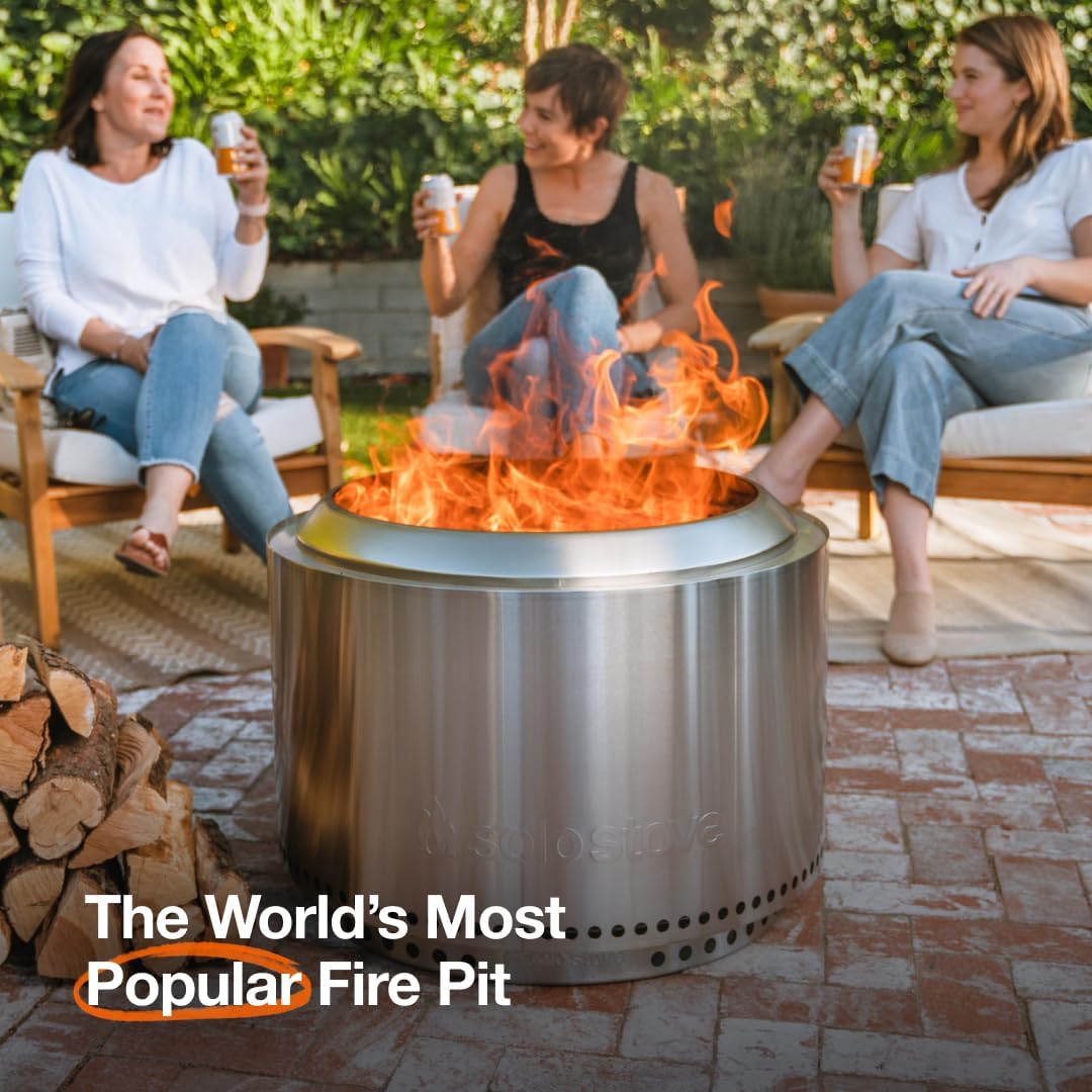 Solo Stove Yukon Essential Bundle | Portable Smokeless Fire Pit Stainless Steel for Wood Burning, Incl. Yukon Fire Pit, Lid and Stand, Diameter: 27in, Height: 19.8in, Weight: 40.35lbs