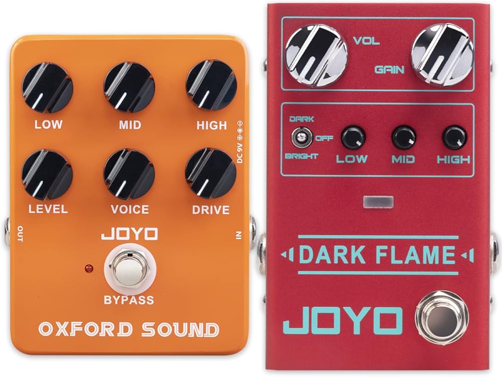 JOYO JF-22 Orange Amplifier Simulation Distortion Pedal and R-17 Modern Metal Distortion Pedals