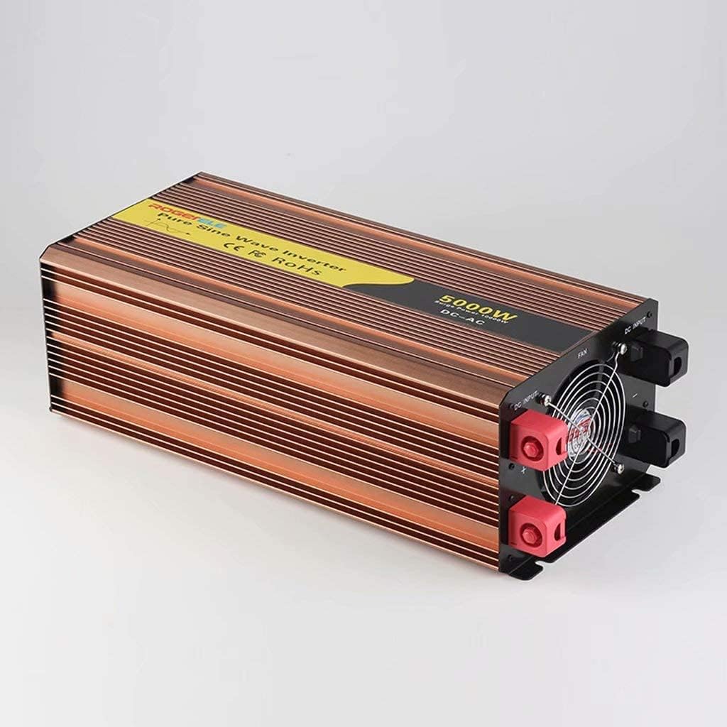 Car Inverter 5000w Pure sine Wave DC 12v to AC 220v Power Converter 10000W Peak Power Solar Inverter with USB Charging Ports and 2 AC Outlet (48vto220v)