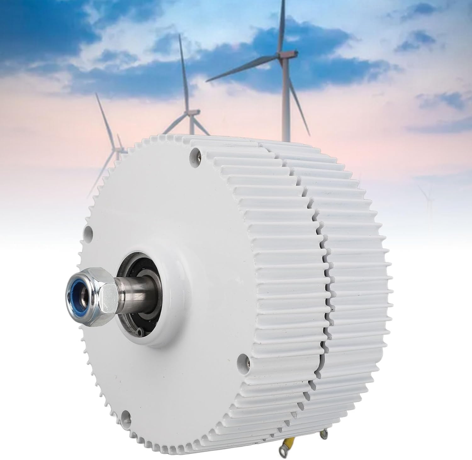 48V Double Shaft Generator 3 Phase Permanent Magnet Synchronous AC Electric Motor High Efficiency Grease Lubrication Compact Design for Vertical or Horizontal Wind Turbines (400w)