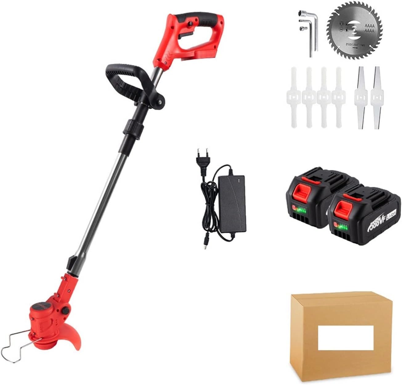 Electric Lawn Mower 2500W 20000RPM Electric Lawn Mower Foldable Grass Trimmer Adjustable Garden Pruning Cutting Power Tools for 18v Battery Noise-Free and Low Maintenance