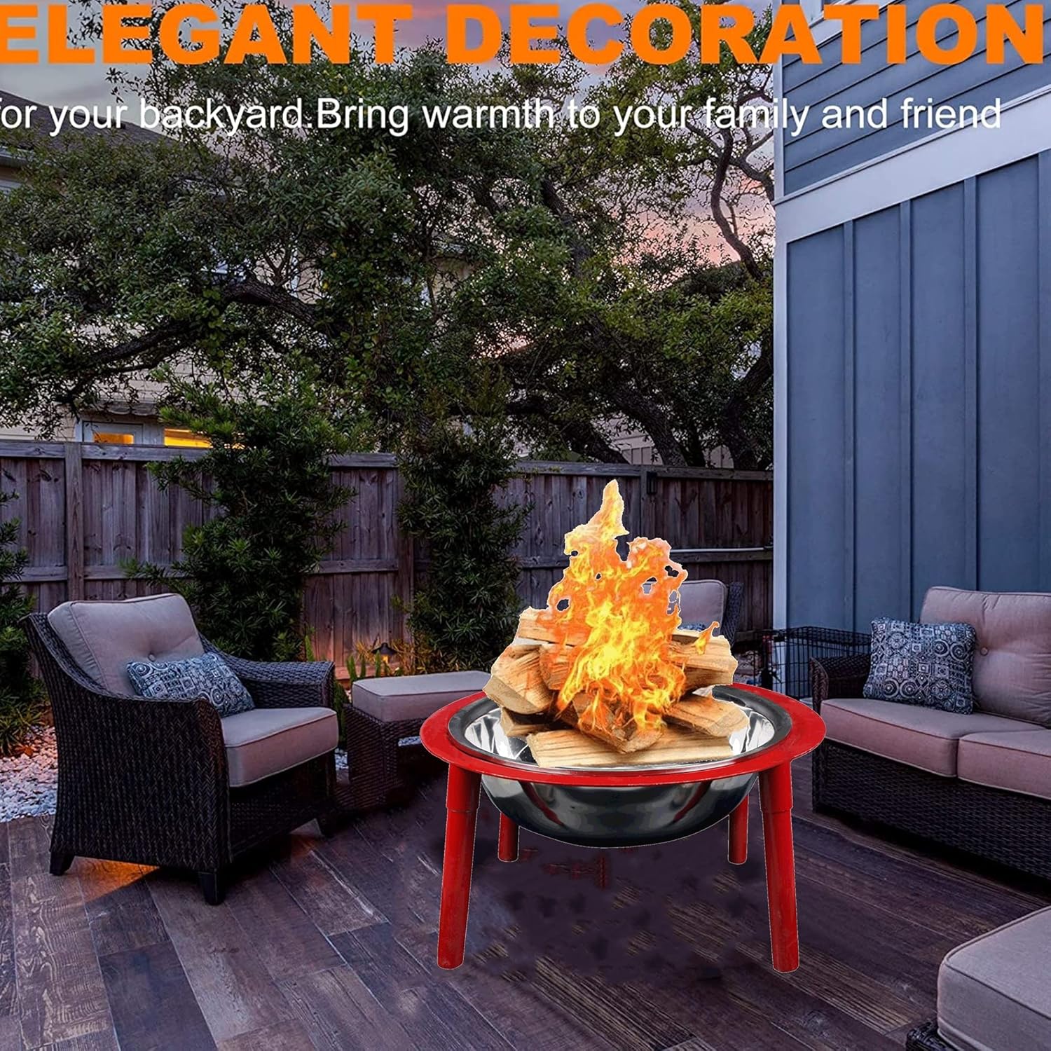 Portable Bowl,Wood Burning Firepit,Heating Basin,BBQ Grill Brazier