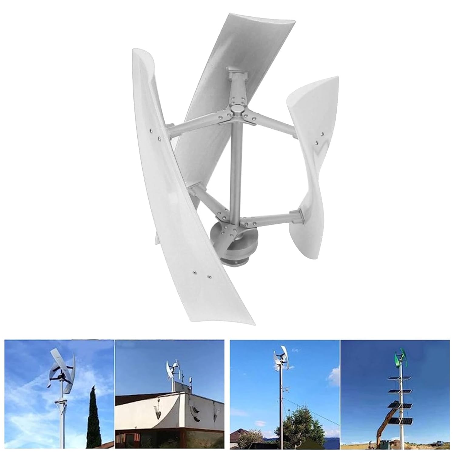 800W Wind Generator with MPPT Controller, Magnetic Levitation Motor, Low Vibration and Noise Wind Turbine Systems GFRP (12V)