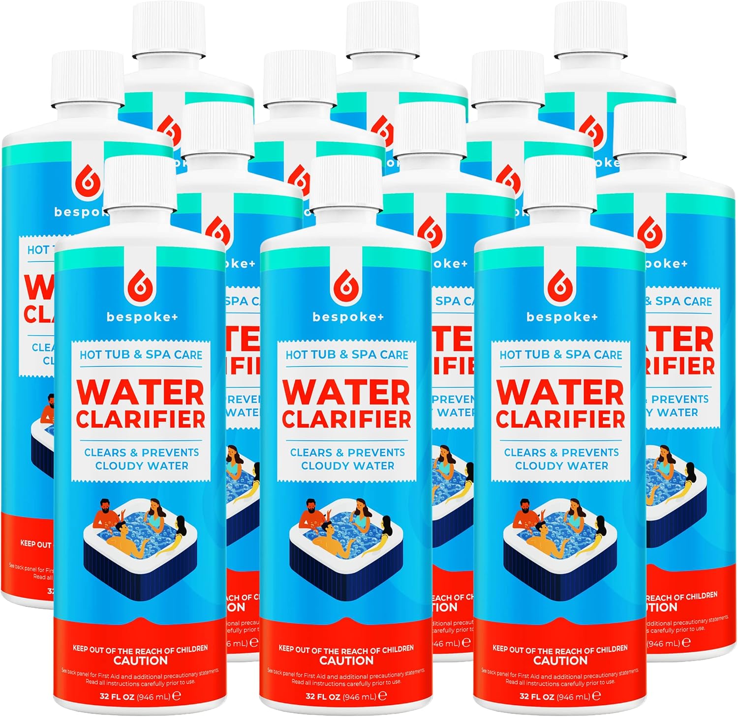 Spa & Hot Tub Clarifier to Eliminate Cloudy Water - Spa Water Clarifier for Hot Tub Chemical - Spa Clarifier for Hot Tubs - Spa Clarifier HotTub Owners Rely on for Clear Water 32Oz -Pack of 12