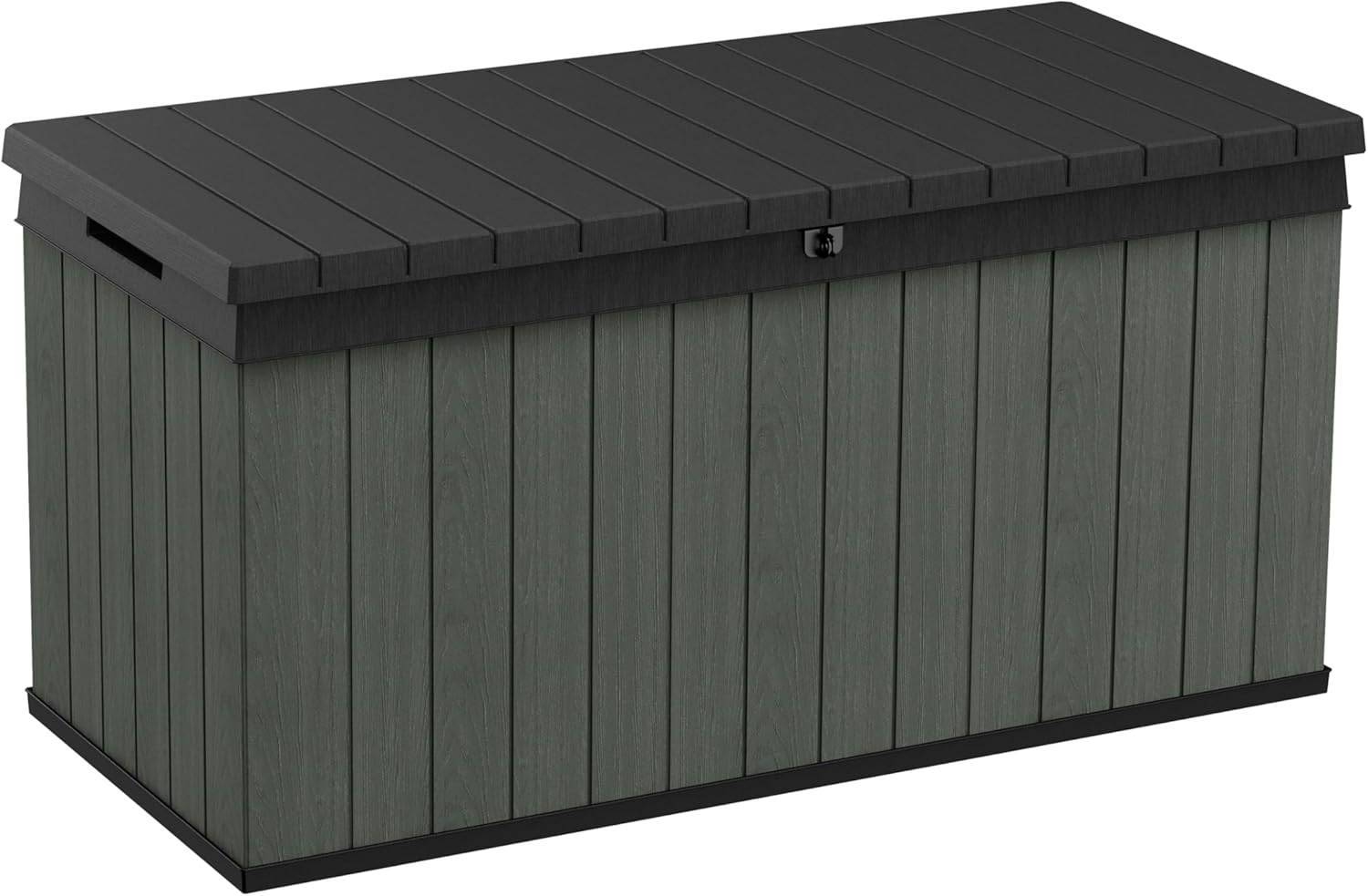 Keter Darwin 511L Outdoor Garden Furniture Storage Box Green Evotech+ Wood Look and Feel | Fade Free | All Weather Resistant | Safe and Secure | Zero Maintenance | 2 year Warranty