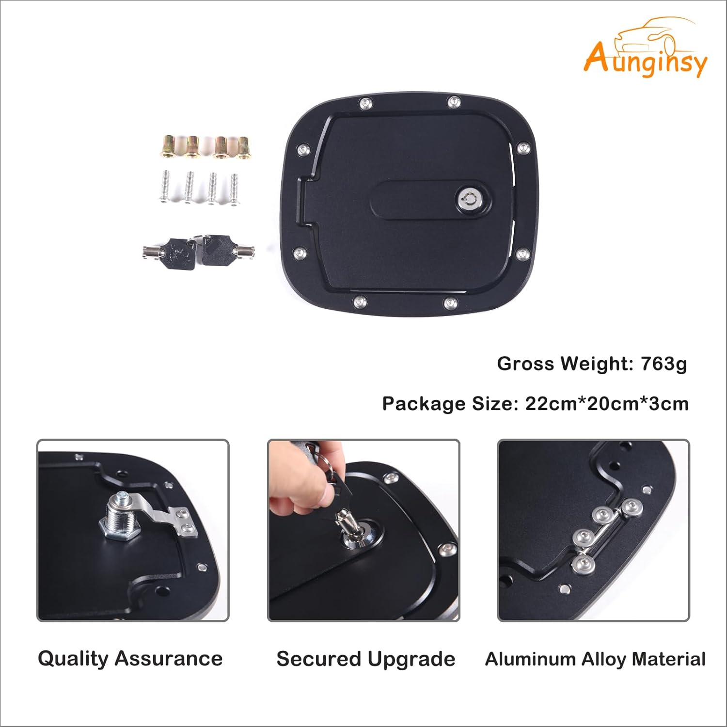 Car Door Locking Gas Cap Tank Cover Fuel Door Protector Compatible with Toyota FJ Cruiser 2007-2021 Fuel Tank Cover Trim Gas Cap Cover Fuel Filler Door Gas Cap Fuel Tank Door Gas Tank Cap Accessories