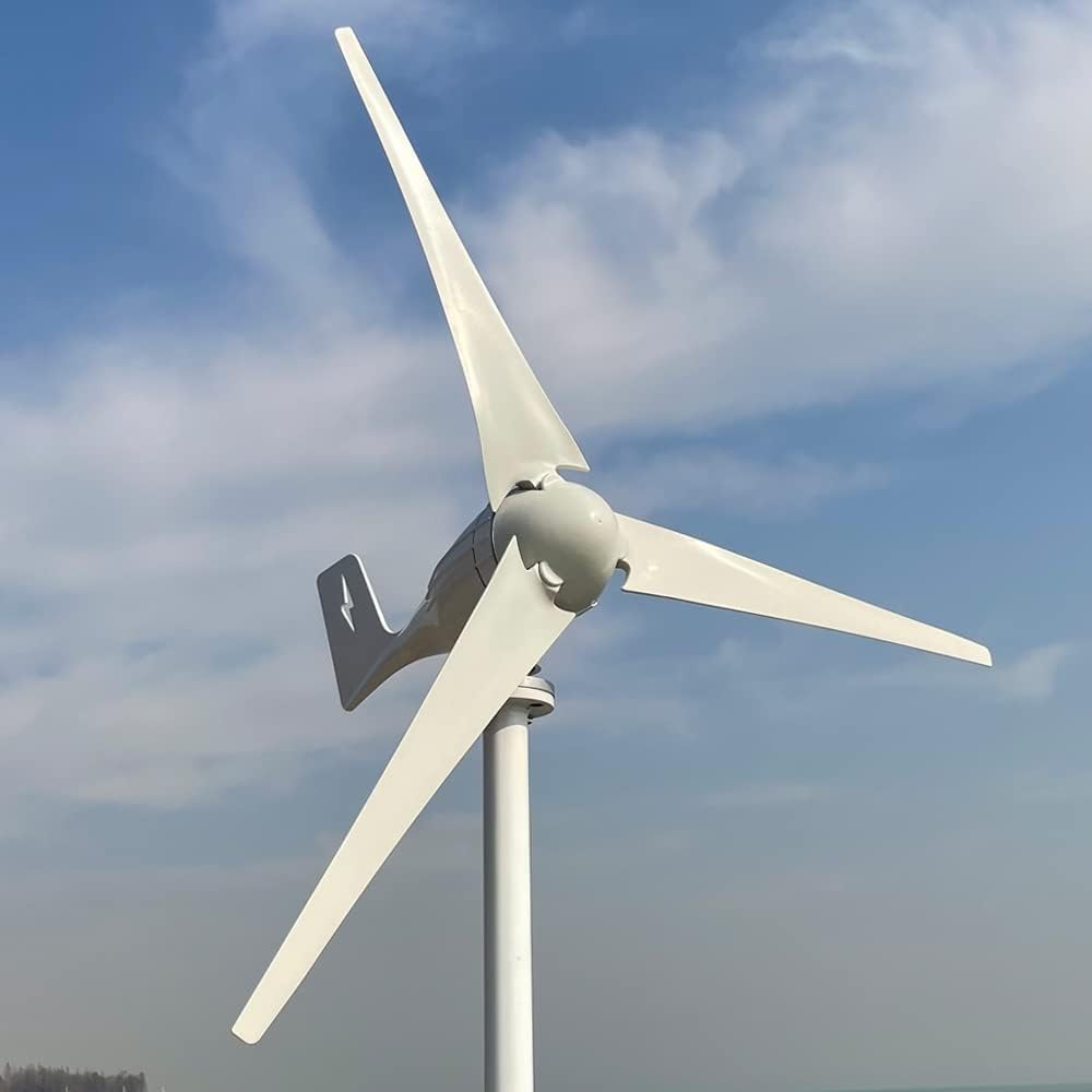 Wind Turbine Generator Kit, The Horizontal Axis 3000W 3/5 Blades Windmill 12V 24V 48V Wind Power Small Wind Turbine Generator MPPT Controller For Home Use for Hybrid Solar Wind System(Mppt controller,