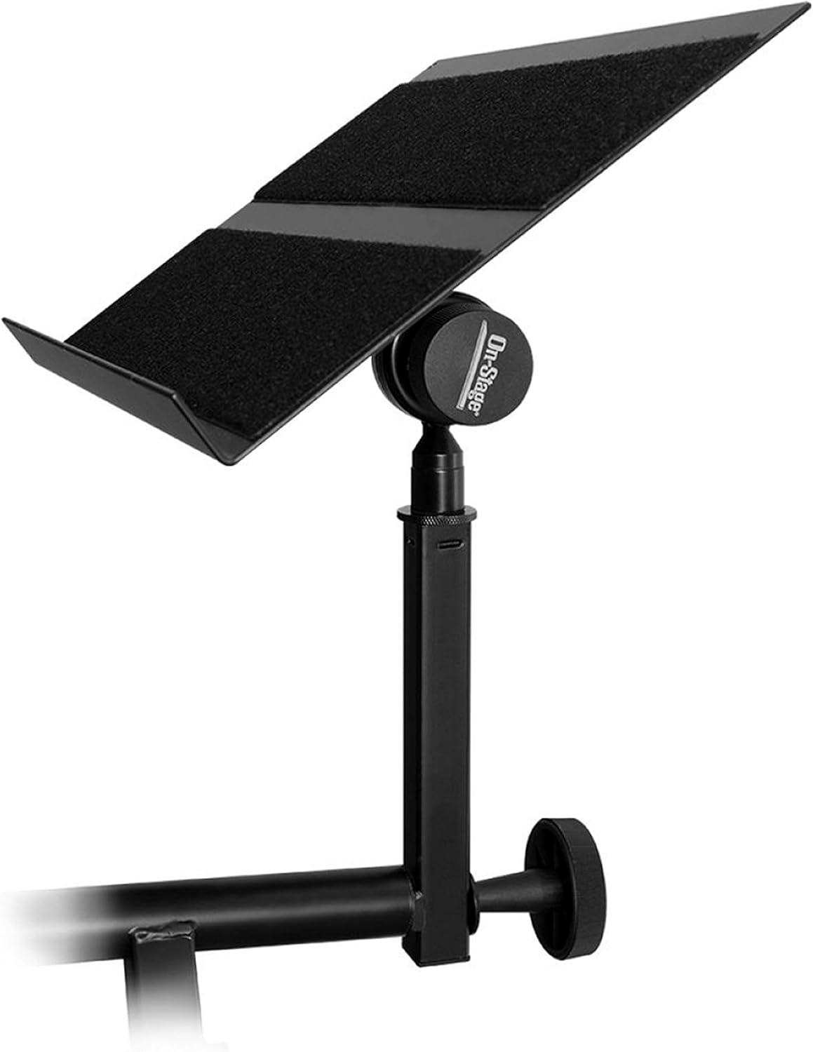 On-Stage KSA8585 Keyboard Accessory Tray & Posi-Lok Mini Microphone Boom Arm, Black